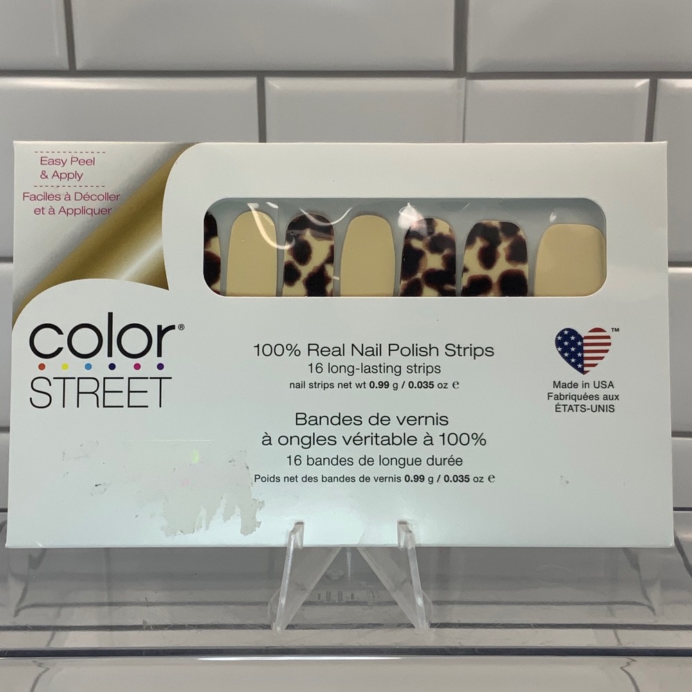 Color Street Show and Shell FDC282 Nail Polish Strips Tan Leopard 16 Count